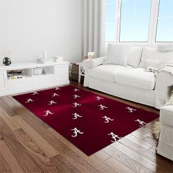 NCAA Alabama Crimson Tide College Sport Basketball And Foolball Team Logo Rectangle Area Rug ACT54