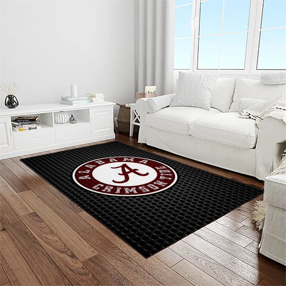 NCAA Alabama Crimson Tide College Sport Basketball And Foolball Team Logo Rectangle Area Rug ACT59
