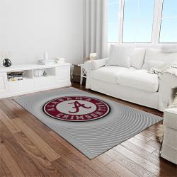 NCAA Alabama Crimson Tide College Sport Basketball And Foolball Team Logo Rectangle Area Rug ACT68