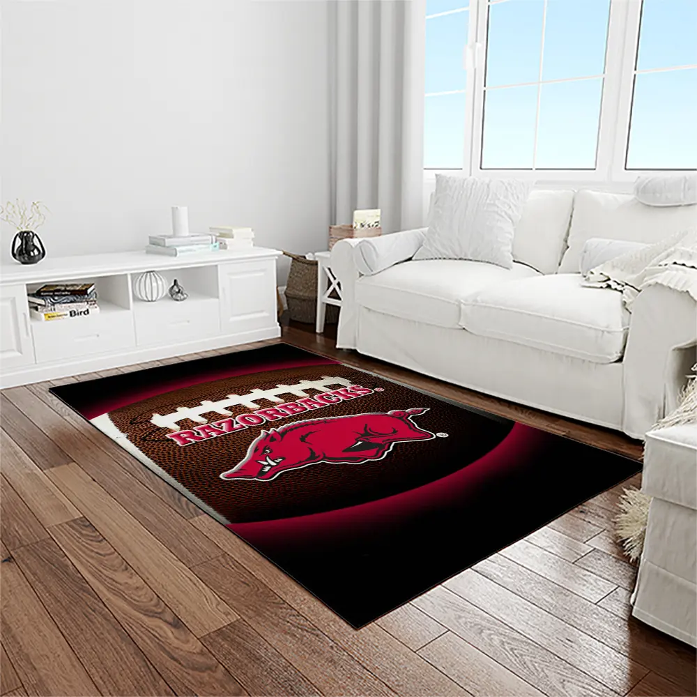 NCAA Arkansas Razorbacks College Sport Basketball And Foolball Team Logo Rectangle Area Rug AR16