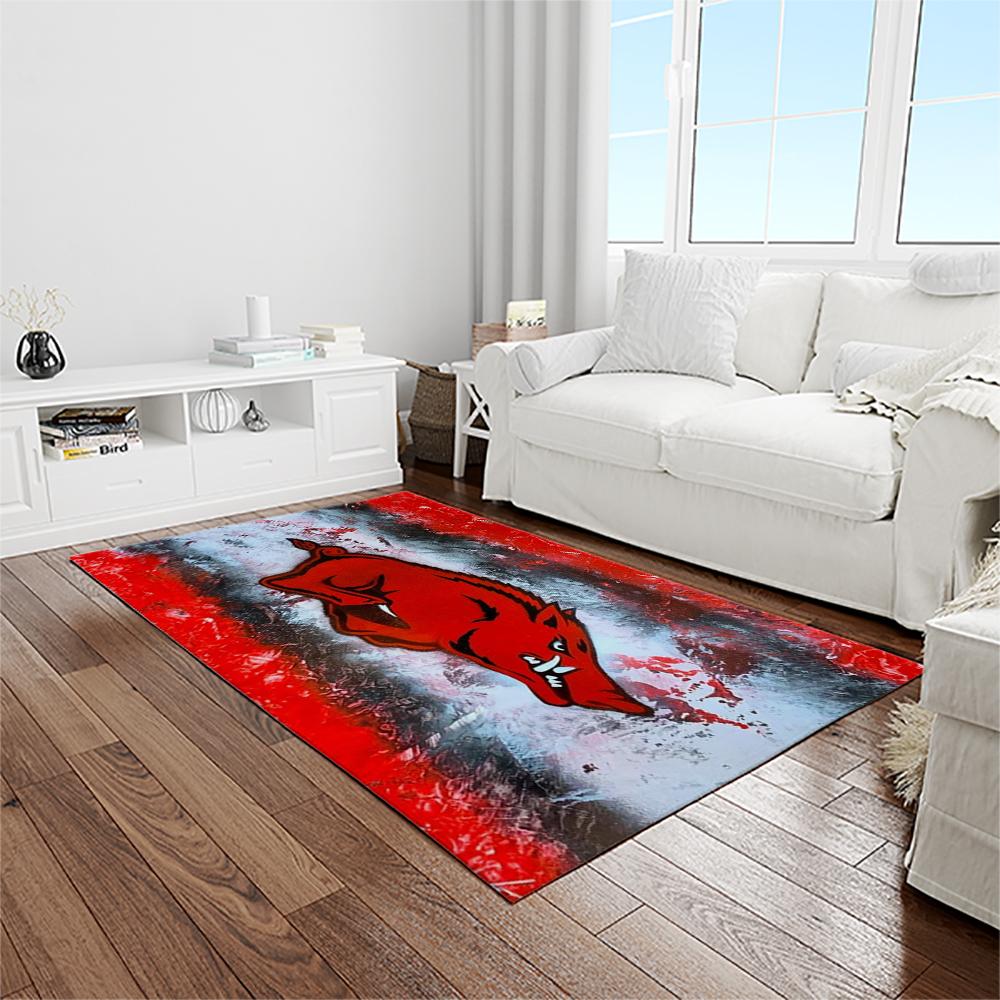 NCAA Arkansas Razorbacks College Sport Basketball And Foolball Team Logo Rectangle Area Rug AR20
