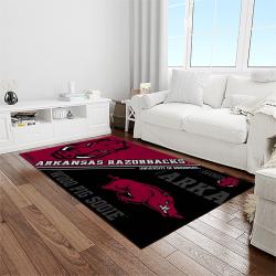 NCAA Arkansas Razorbacks College Sport Basketball And Foolball Team Logo Rectangle Area Rug AR34