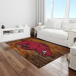 NCAA Arkansas Razorbacks College Sport Basketball And Foolball Team Logo Rectangle Area Rug AR37