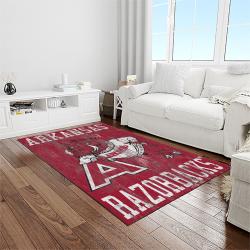 NCAA Arkansas Razorbacks College Sport Basketball And Foolball Team Logo Rectangle Area Rug AR39