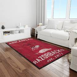 NCAA Arkansas Razorbacks College Sport Basketball And Foolball Team Logo Rectangle Area Rug AR40