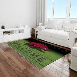 NCAA Arkansas Razorbacks College Sport Basketball And Foolball Team Logo Rectangle Area Rug AR45