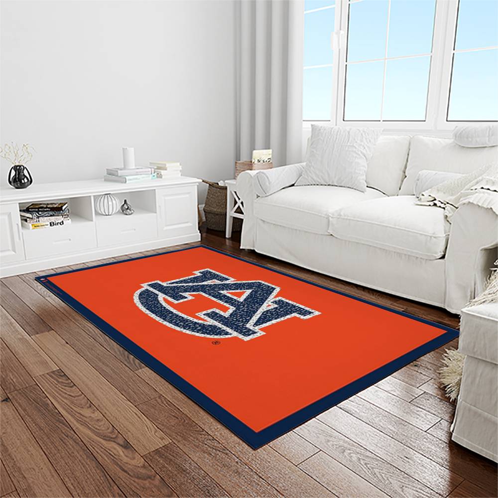 NCAA Auburn Tigers College Sport Basketball And Foolball Team Logo Rectangle Area Rug ATS14