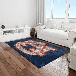 NCAA Auburn Tigers College Sport Basketball And Foolball Team Logo Rectangle Area Rug ATS15