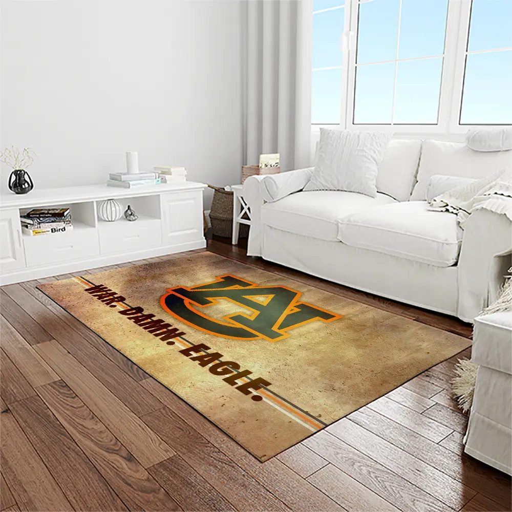 NCAA Auburn Tigers College Sport Basketball And Foolball Team Logo Rectangle Area Rug ATS17