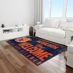 NCAA Auburn Tigers College Sport Basketball And Foolball Team Logo Rectangle Area Rug ATS36