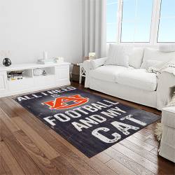 NCAA Auburn Tigers College Sport Basketball And Foolball Team Logo Rectangle Area Rug ATS45