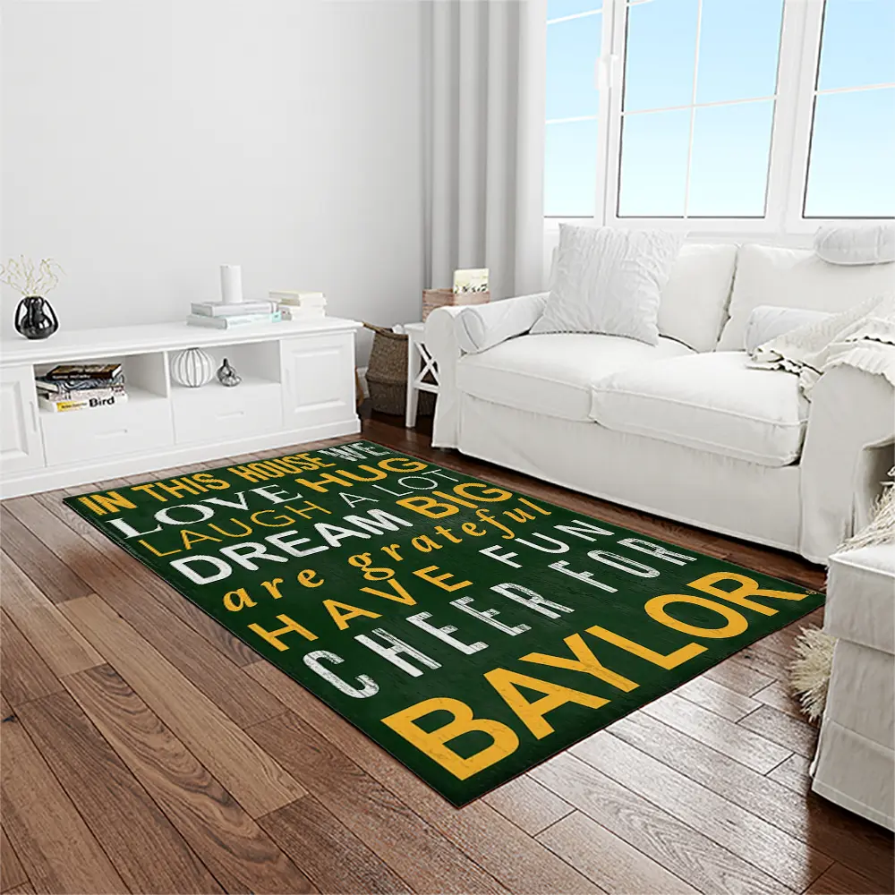 NCAA Baylor Bears Sport Basketball And Foolball Team Logo Rectangle Area Rug BB40