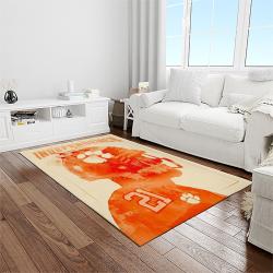 NCAA Clemson Tigers College Sport Basketball And Foolball Team Logo Rectangle Area Rug CT05