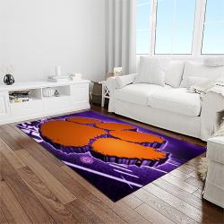 NCAA Clemson Tigers College Sport Basketball And Foolball Team Logo Rectangle Area Rug CT10
