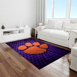 NCAA Clemson Tigers College Sport Basketball And Foolball Team Logo Rectangle Area Rug CT11