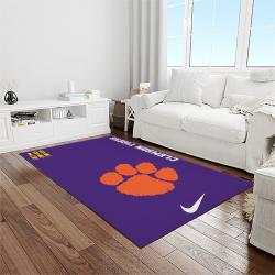 NCAA Clemson Tigers College Sport Basketball And Foolball Team Logo Rectangle Area Rug CT16