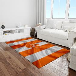 NCAA Clemson Tigers College Sport Basketball And Foolball Team Logo Rectangle Area Rug CT20
