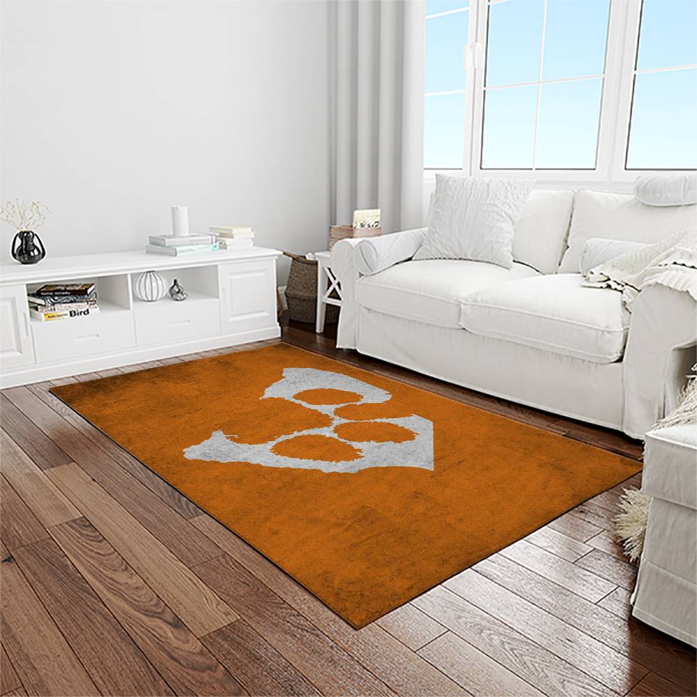 NCAA Clemson Tigers College Sport Basketball And Foolball Team Logo Rectangle Area Rug CT21