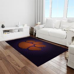NCAA Clemson Tigers College Sport Basketball And Foolball Team Logo Rectangle Area Rug CT22