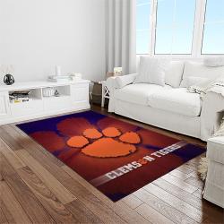 NCAA Clemson Tigers College Sport Basketball And Foolball Team Logo Rectangle Area Rug CT23