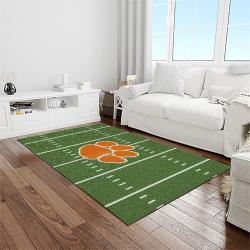 NCAA Clemson Tigers College Sport Basketball And Foolball Team Logo Rectangle Area Rug CT37