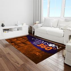 NCAA Clemson Tigers College Sport Basketball And Foolball Team Logo Rectangle Area Rug CT40
