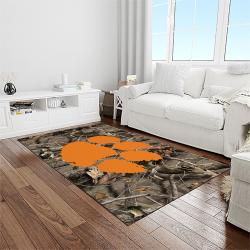 NCAA Clemson Tigers College Sport Basketball And Foolball Team Logo Rectangle Area Rug CT43