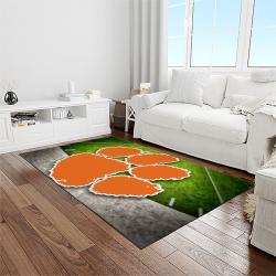 NCAA Clemson Tigers College Sport Basketball And Foolball Team Logo Rectangle Area Rug CT45