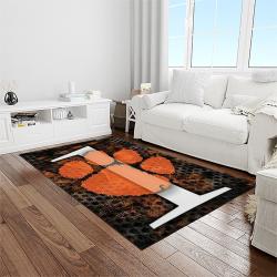 NCAA Clemson Tigers College Sport Basketball And Foolball Team Logo Rectangle Area Rug CT47