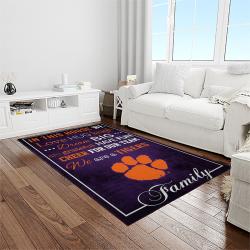 NCAA Clemson Tigers College Sport Basketball And Foolball Team Logo Rectangle Area Rug CT49