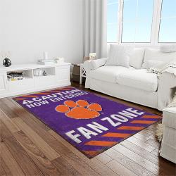 NCAA Clemson Tigers College Sport Basketball And Foolball Team Logo Rectangle Area Rug CT51