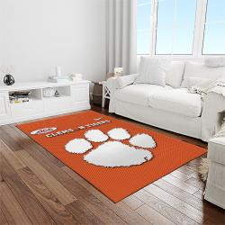 NCAA Clemson Tigers College Sport Basketball And Foolball Team Logo Rectangle Area Rug CT53