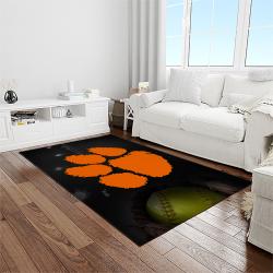 NCAA Clemson Tigers College Sport Basketball And Foolball Team Logo Rectangle Area Rug CT55