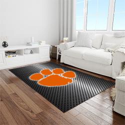 NCAA Clemson Tigers College Sport Basketball And Foolball Team Logo Rectangle Area Rug CT58