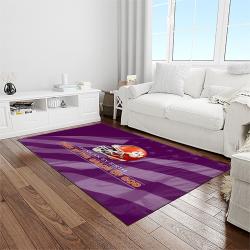 NCAA Clemson Tigers College Sport Basketball And Foolball Team Logo Rectangle Area Rug CT64