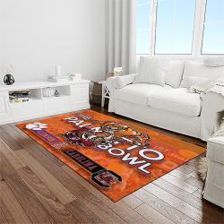 NCAA Clemson Tigers College Sport Basketball And Foolball Team Logo Rectangle Area Rug CT67