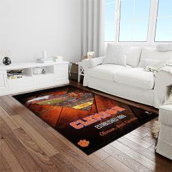 NCAA Clemson Tigers College Sport Basketball And Foolball Team Logo Rectangle Area Rug CT69