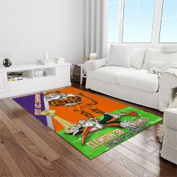 NCAA Clemson Tigers College Sport Basketball And Foolball Team Logo Rectangle Area Rug CT71