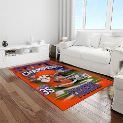 NCAA Clemson Tigers College Sport Basketball And Foolball Team Logo Rectangle Area Rug CT73