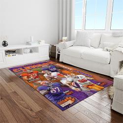 NCAA Clemson Tigers College Sport Basketball And Foolball Team Logo Rectangle Area Rug CT81