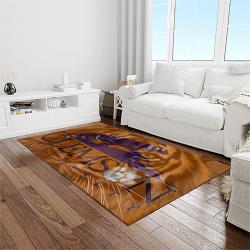 NCAA Clemson Tigers College Sport Basketball And Foolball Team Logo Rectangle Area Rug CT83