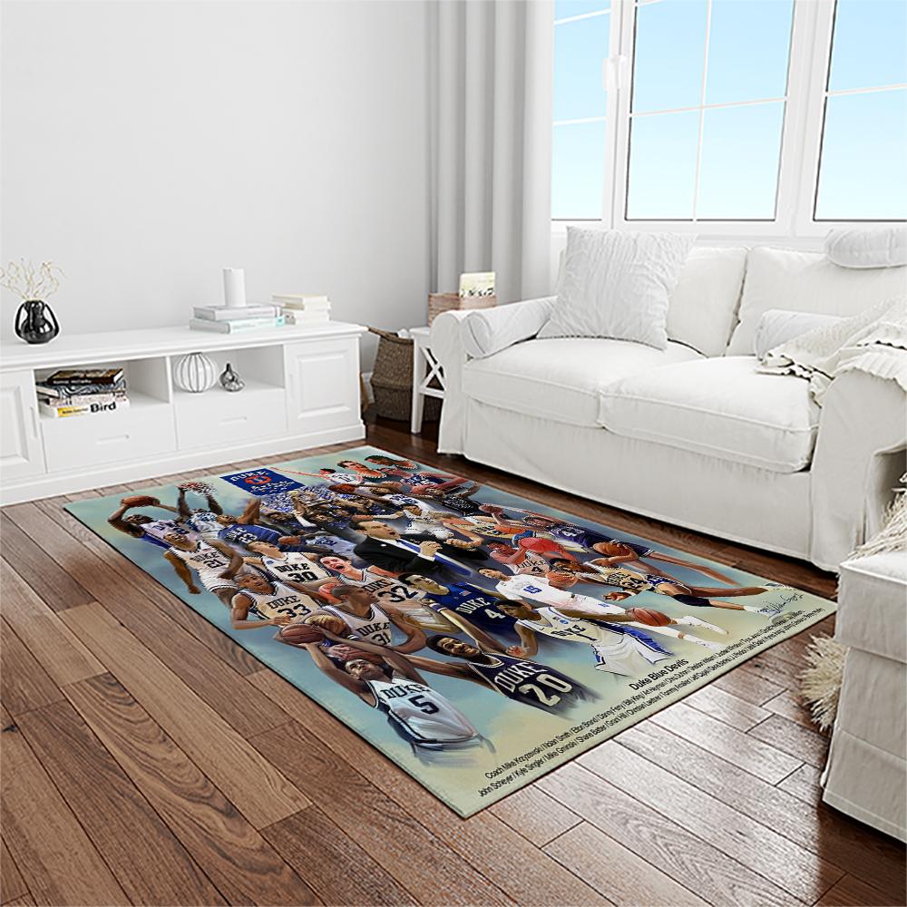 NCAA Duke Blue Devils College Sport Basketball And Foolball Team Logo Rectangle Area Rug DBS21
