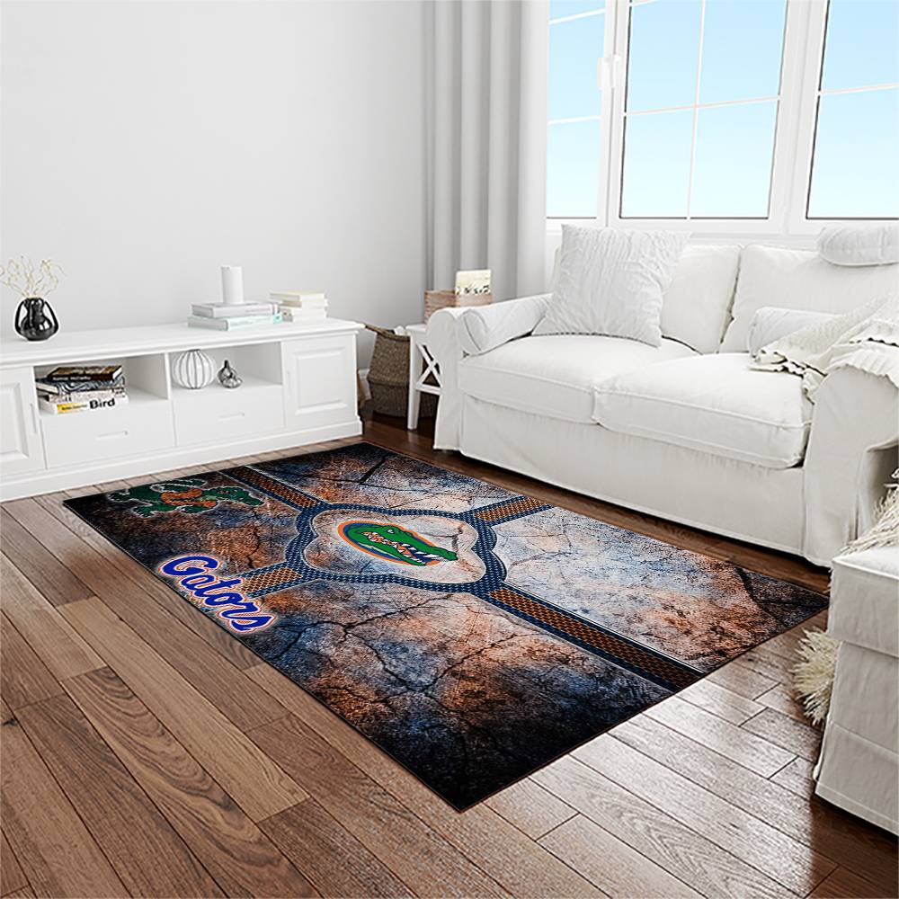 NCAA Florida Gators College Sport Basketball And Foolball Team Logo Rectangle Area Rug FG13