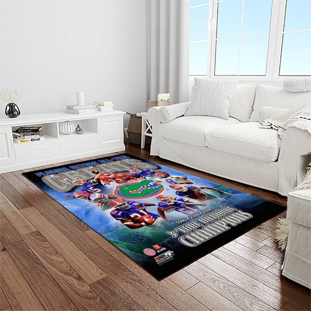 NCAA Florida Gators College Sport Basketball And Foolball Team Logo Rectangle Area Rug FG38