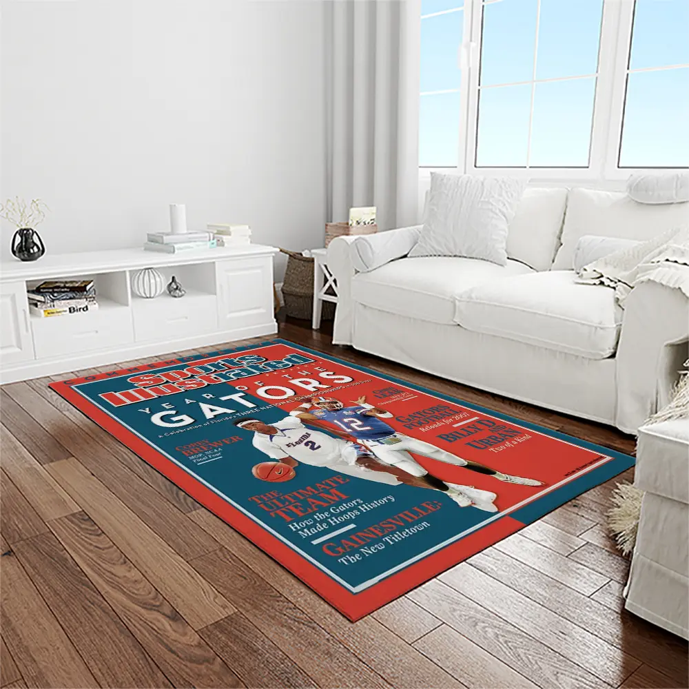 NCAA Florida Gators College Sport Basketball And Foolball Team Logo Rectangle Area Rug FG45