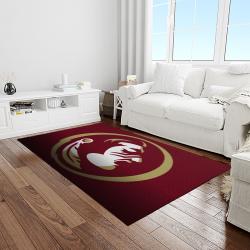 NCAA Florida State Seminoles Sport Basketball And Foolball Team Logo Rectangle Area Rug FSS09