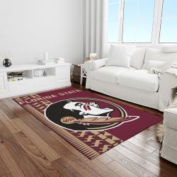 NCAA Florida State Seminoles Sport Basketball And Foolball Team Logo Rectangle Area Rug FSS11