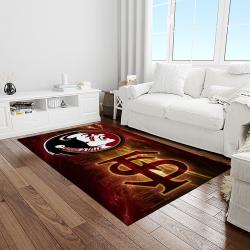 NCAA Florida State Seminoles Sport Basketball And Foolball Team Logo Rectangle Area Rug FSS21