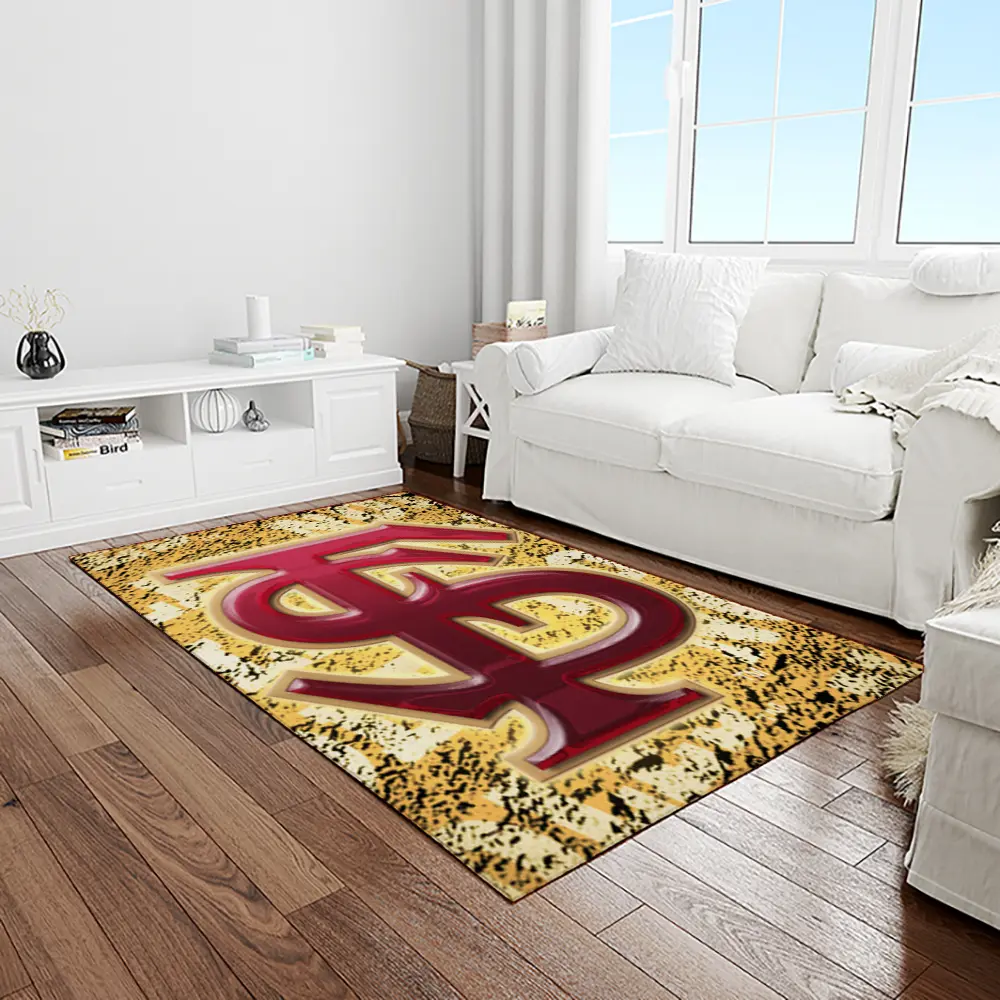 NCAA Florida State Seminoles Sport Basketball And Foolball Team Logo Rectangle Area Rug FSS22
