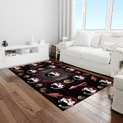 NCAA Florida State Seminoles Sport Basketball And Foolball Team Logo Rectangle Area Rug FSS24